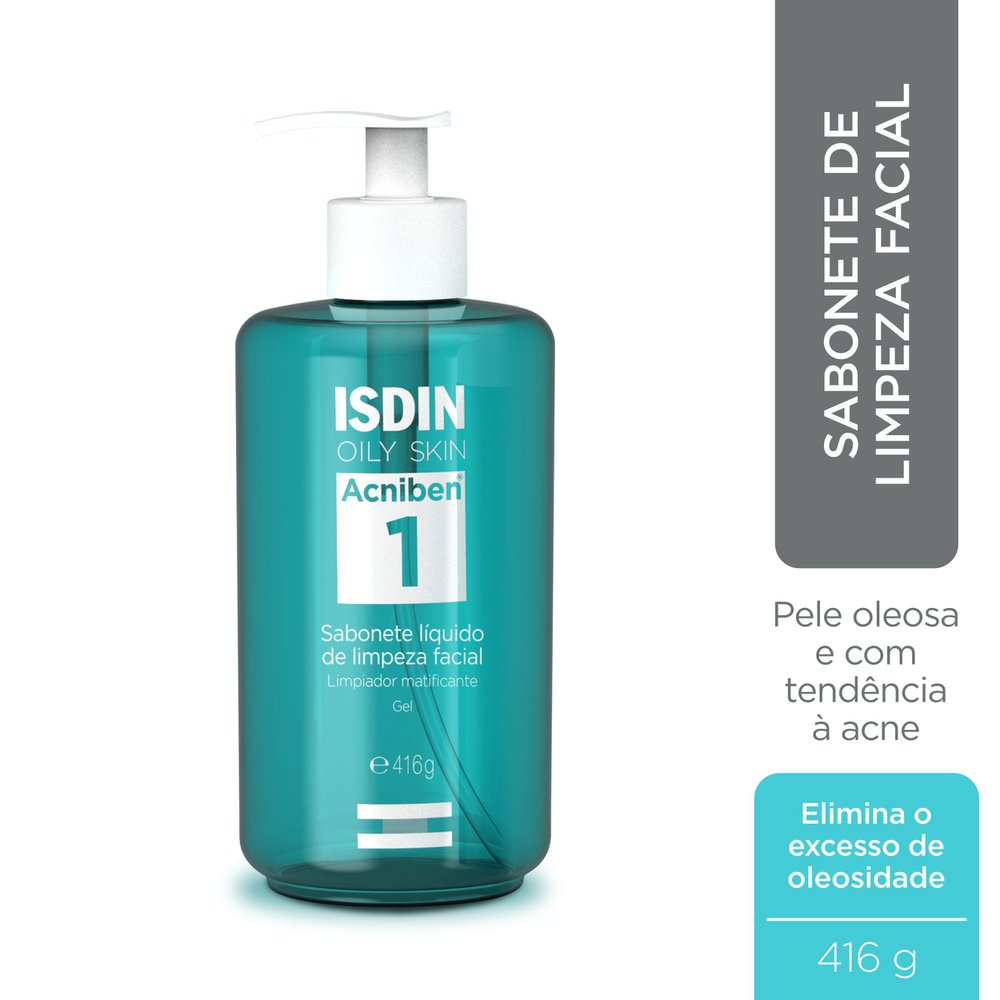 Sabonete Líquido Facial ISDIN Acniben Oily Skin Pele Oleosa 416ml — imagem 2 | Drogaria Taveira