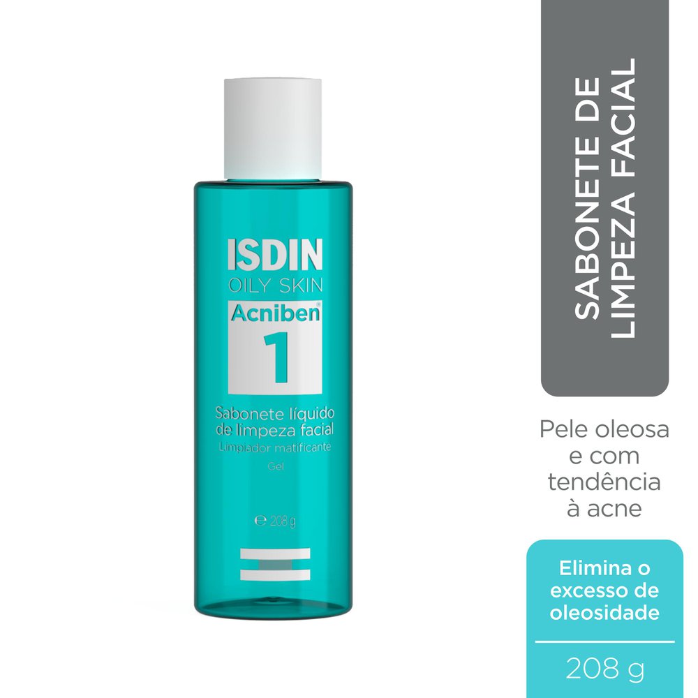 Sabonete Líquido Facial ISDIN Acniben Pele Oleosa e Acneica 208g — imagem 2 | Drogaria Taveira
