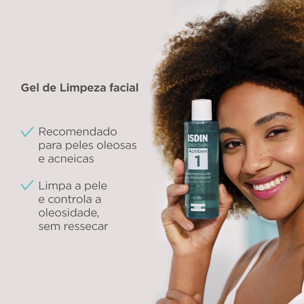 Sabonete Líquido Facial ISDIN Acniben Pele Oleosa e Acneica 208g — imagem 3 | Drogaria Taveira