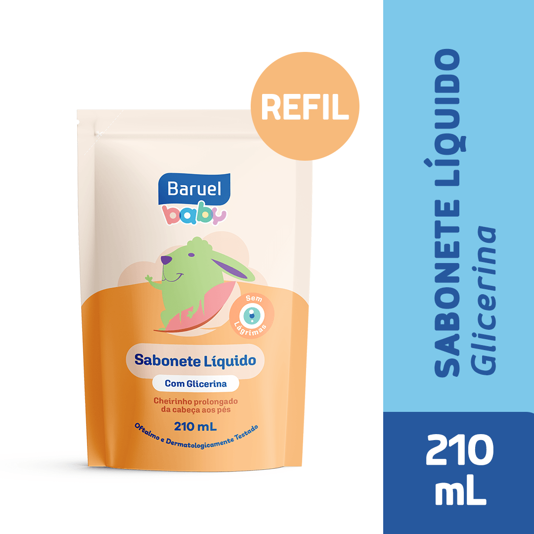 Sabonete Líquido Infantil Baruel Baby Glicerina da Cabeça aos Pés Refil 210ml — Baruel Baby | Drogaria Taveira