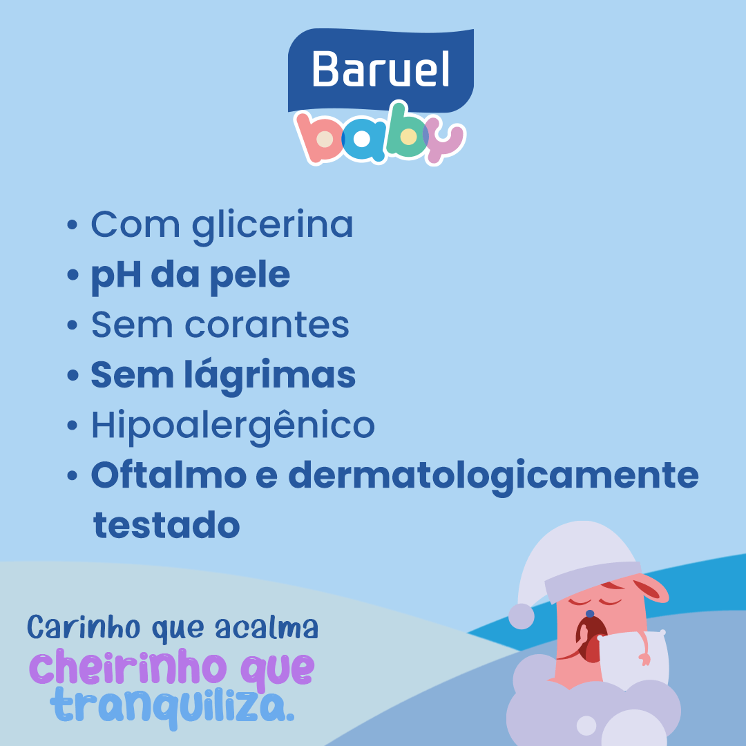Sabonete Líquido Infantil Baruel Baby Sono Tranquilo da Cabeça aos Pés Refil 210ml — imagem 2 | Drogaria Taveira