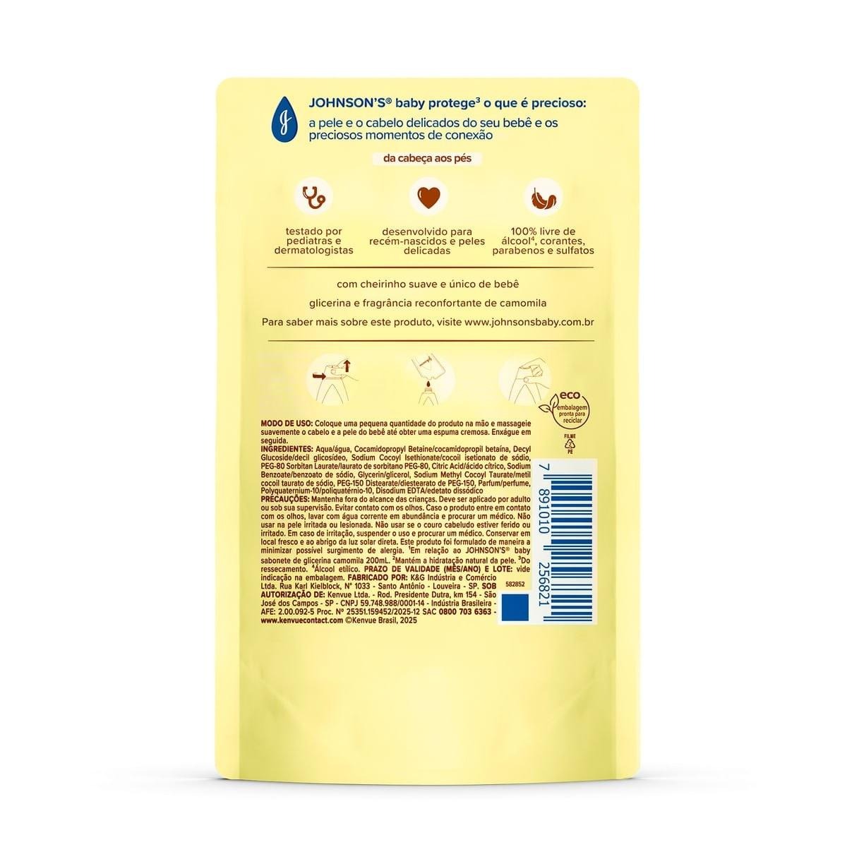 Sabonete Líquido Infantil Johnson's Baby Glicerina Camomila Refil 180ml — imagem 3 | Drogaria Taveira