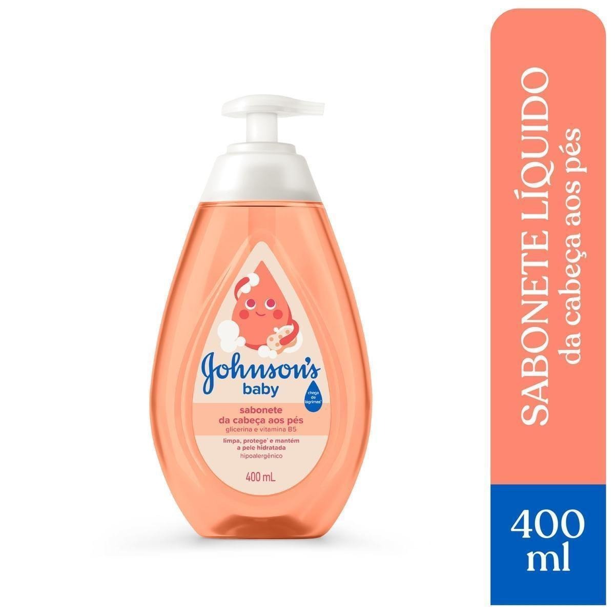 Sabonete Líquido Infantil Johnson's Baby Glicerina da Cabeça aos Pés 400ml — Johnsons Baby | Drogaria Taveira