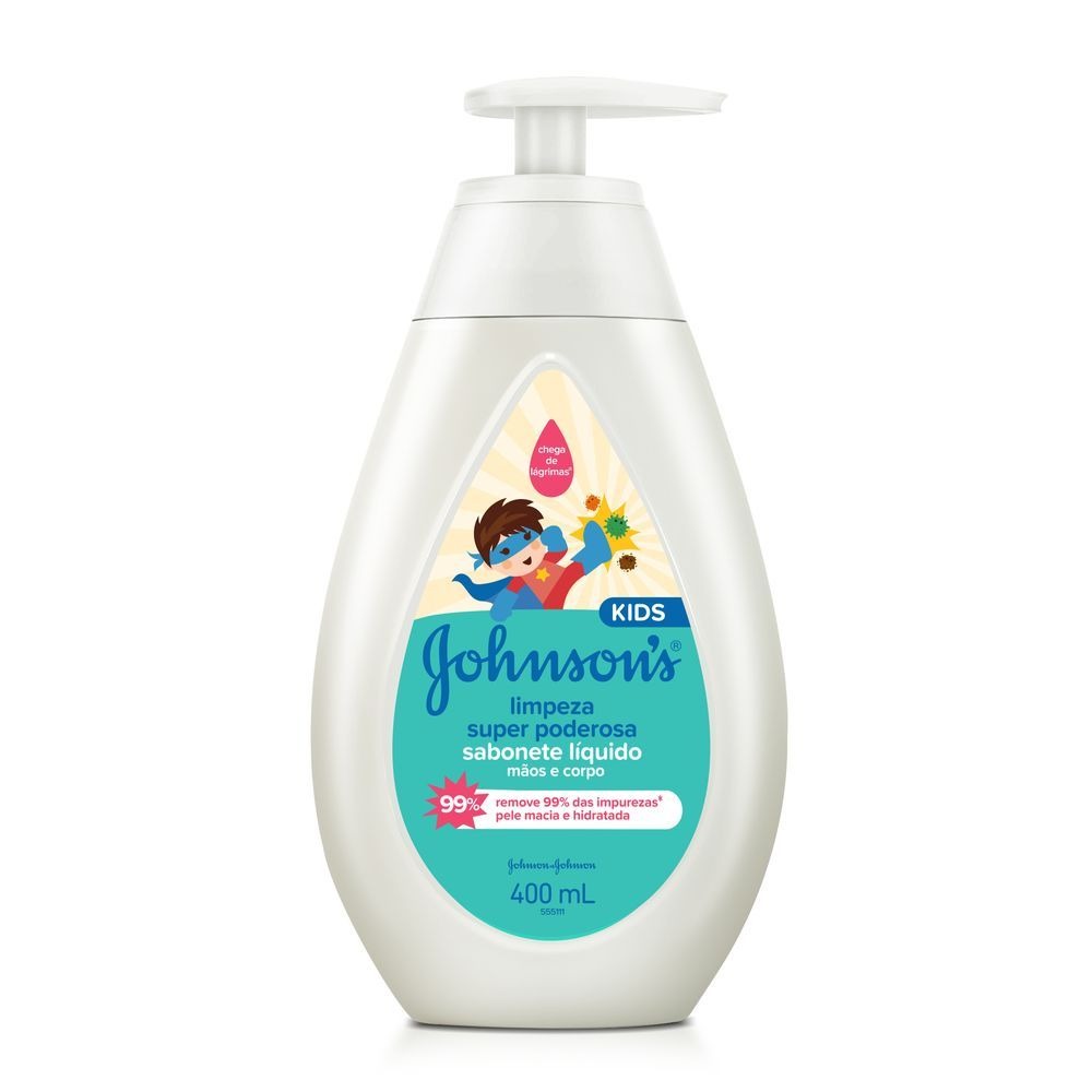 Sabonete Líquido Infantil Johnson's Baby Super Poderosa Kids Hipoalergênico 400ml — Johnson & Johnson | Drogaria Taveira