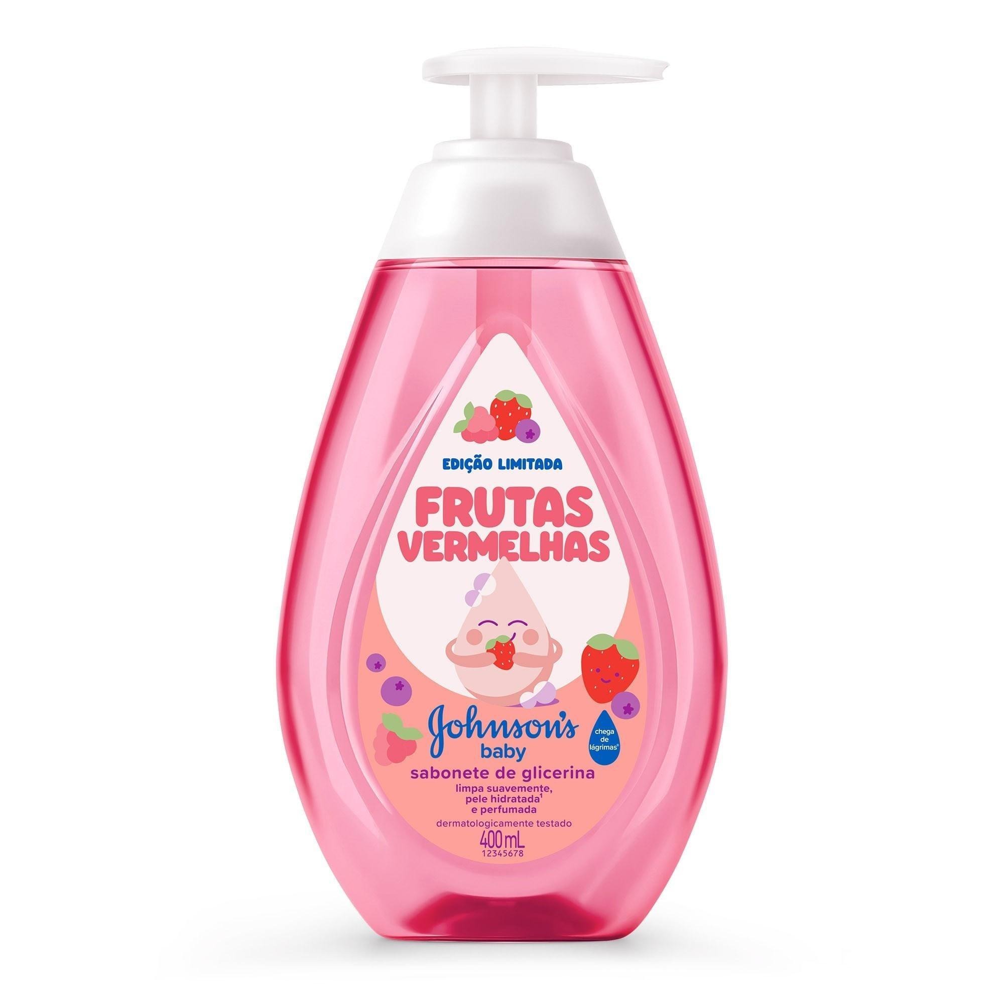 Sabonete Líquido Johnsons Baby De Glicerina Da Cabeça Aos Pés Frutas Vermelhas 400ml Edição Limitada — Johnsons Baby | Drogaria Taveira