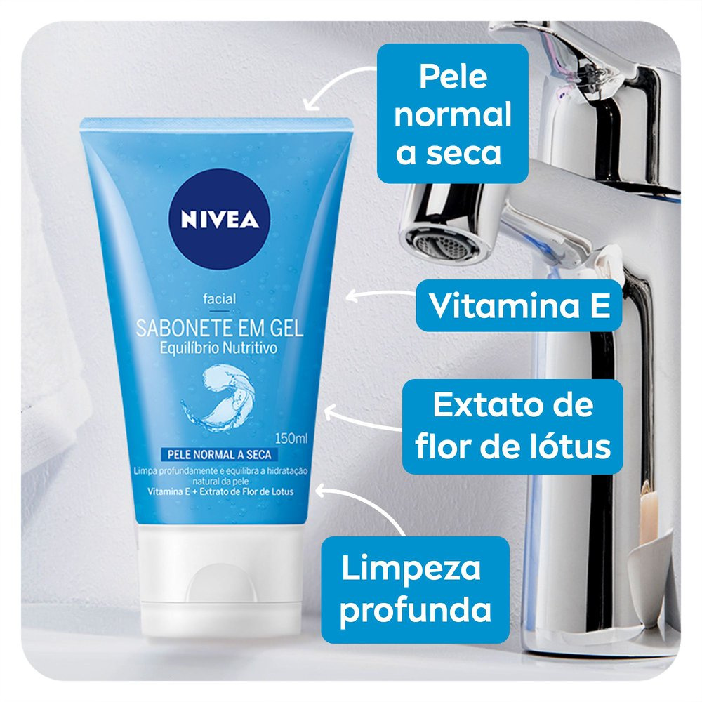 Sabonete Líquido Nivea Equilíbrio Protetor Gel Facial 150ml — imagem 3 | Drogaria Taveira
