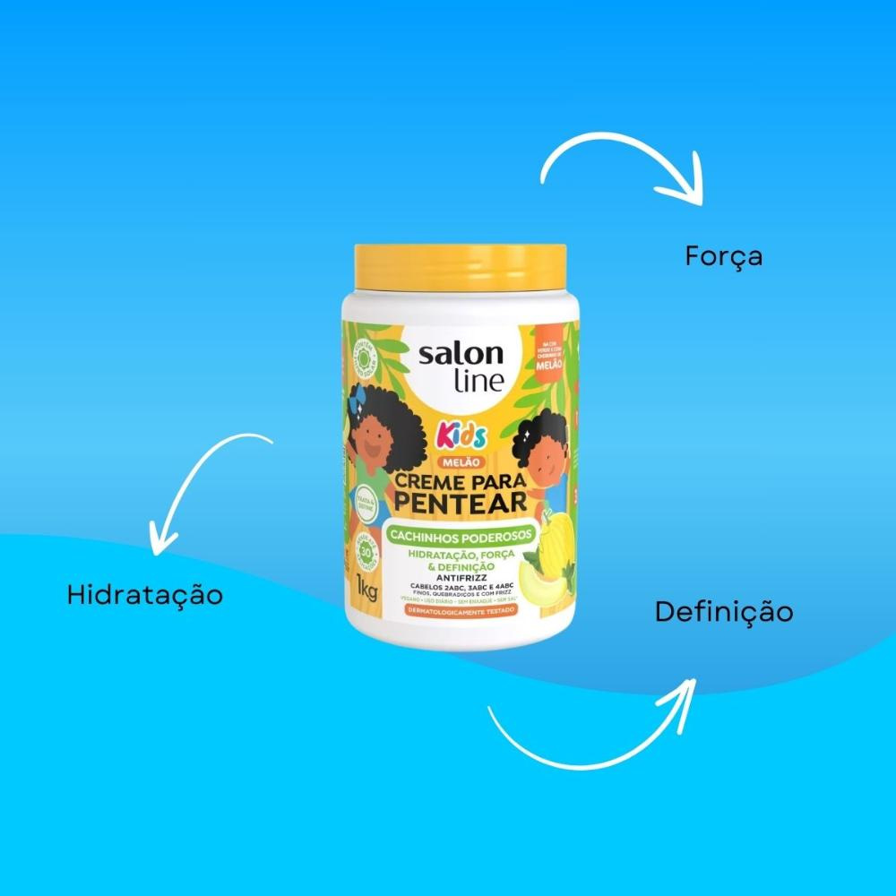 Salon Line - Cachinhos Poderosos Kids - Creme para Pentear - 1kg — imagem 2 | Drogaria Taveira
