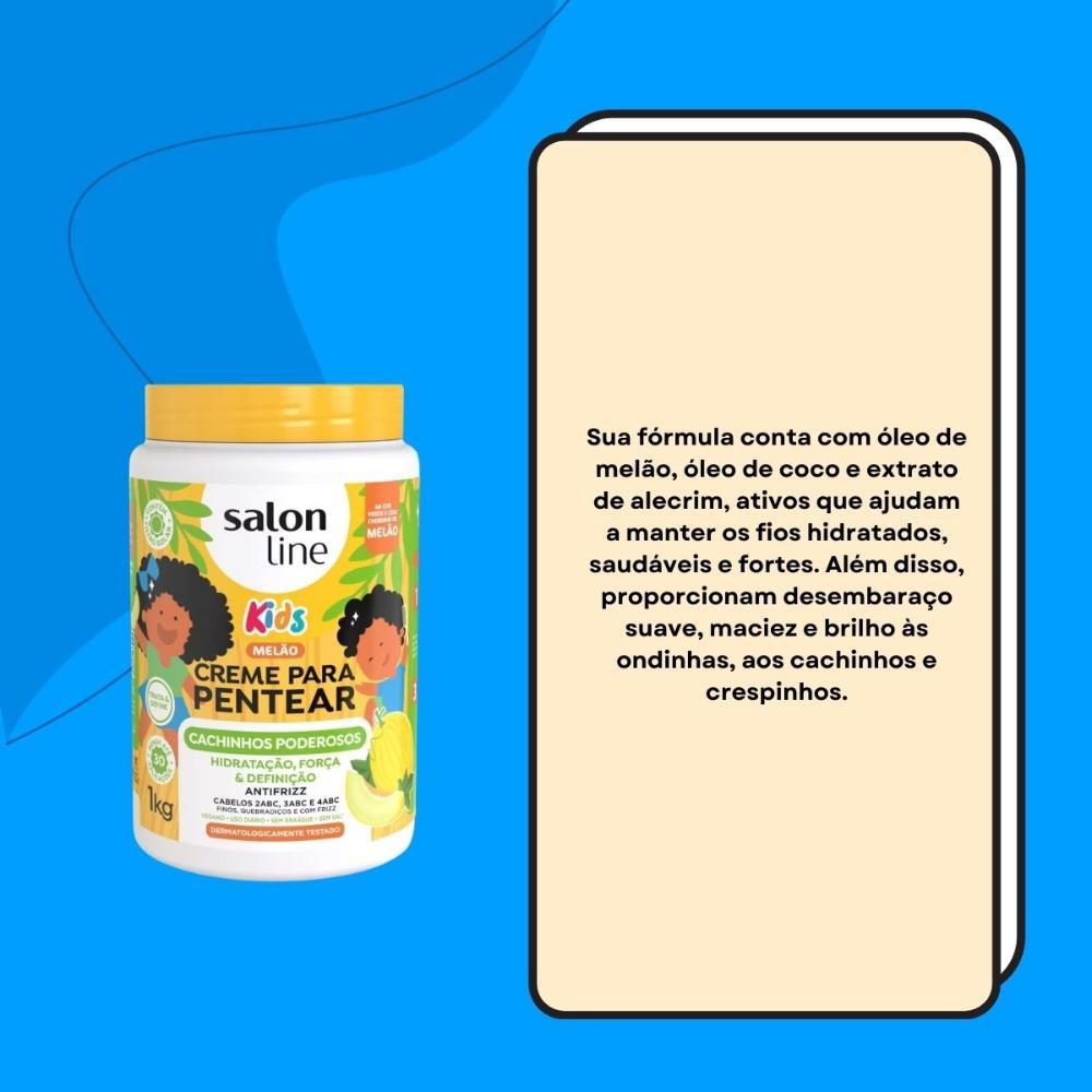 Salon Line - Cachinhos Poderosos Kids - Creme para Pentear - 1kg — imagem 3 | Drogaria Taveira