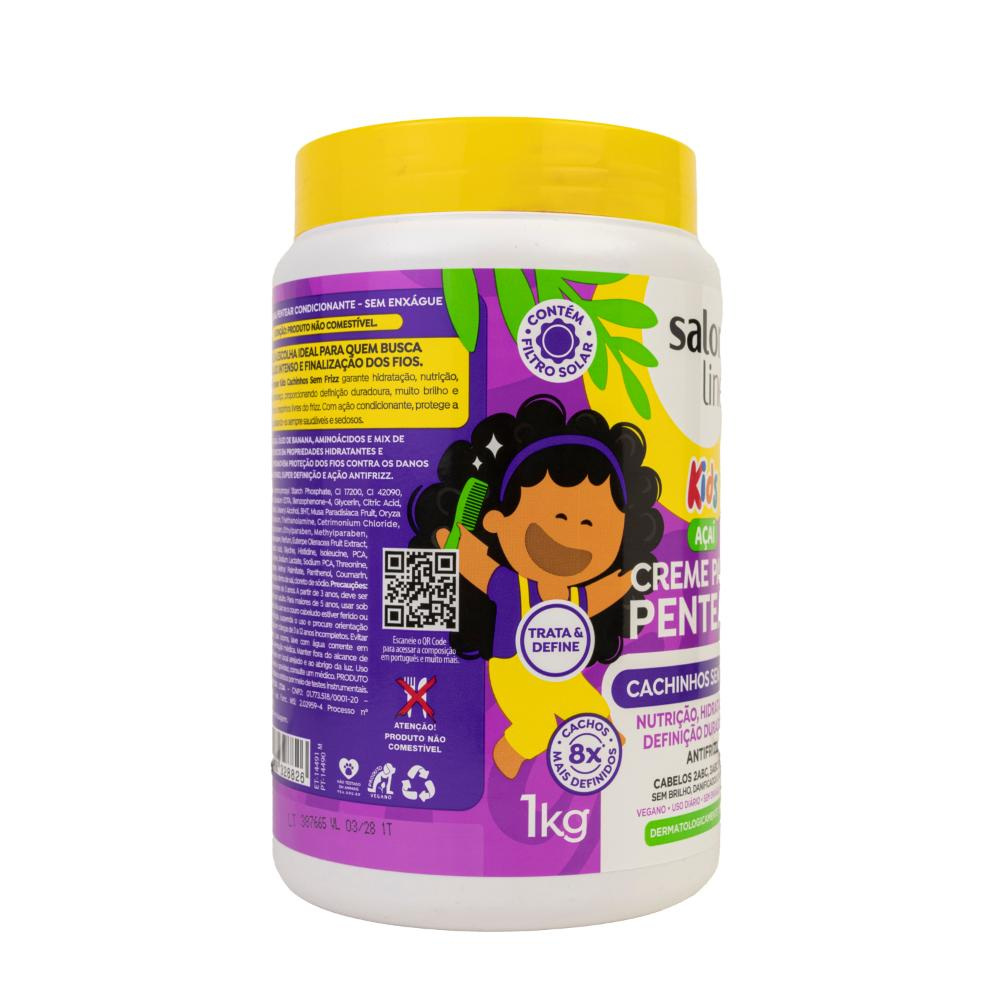 Salon Line Kids - Açaí Cachinhos Sem Frizz - Creme para Pentear - 1000ml — imagem 2 | Drogaria Taveira