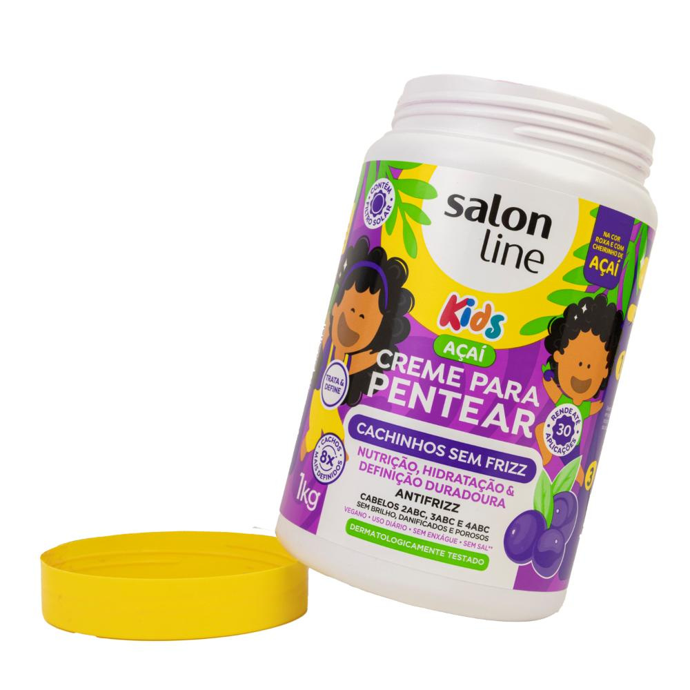 Salon Line Kids - Açaí Cachinhos Sem Frizz - Creme para Pentear - 1000ml — imagem 3 | Drogaria Taveira