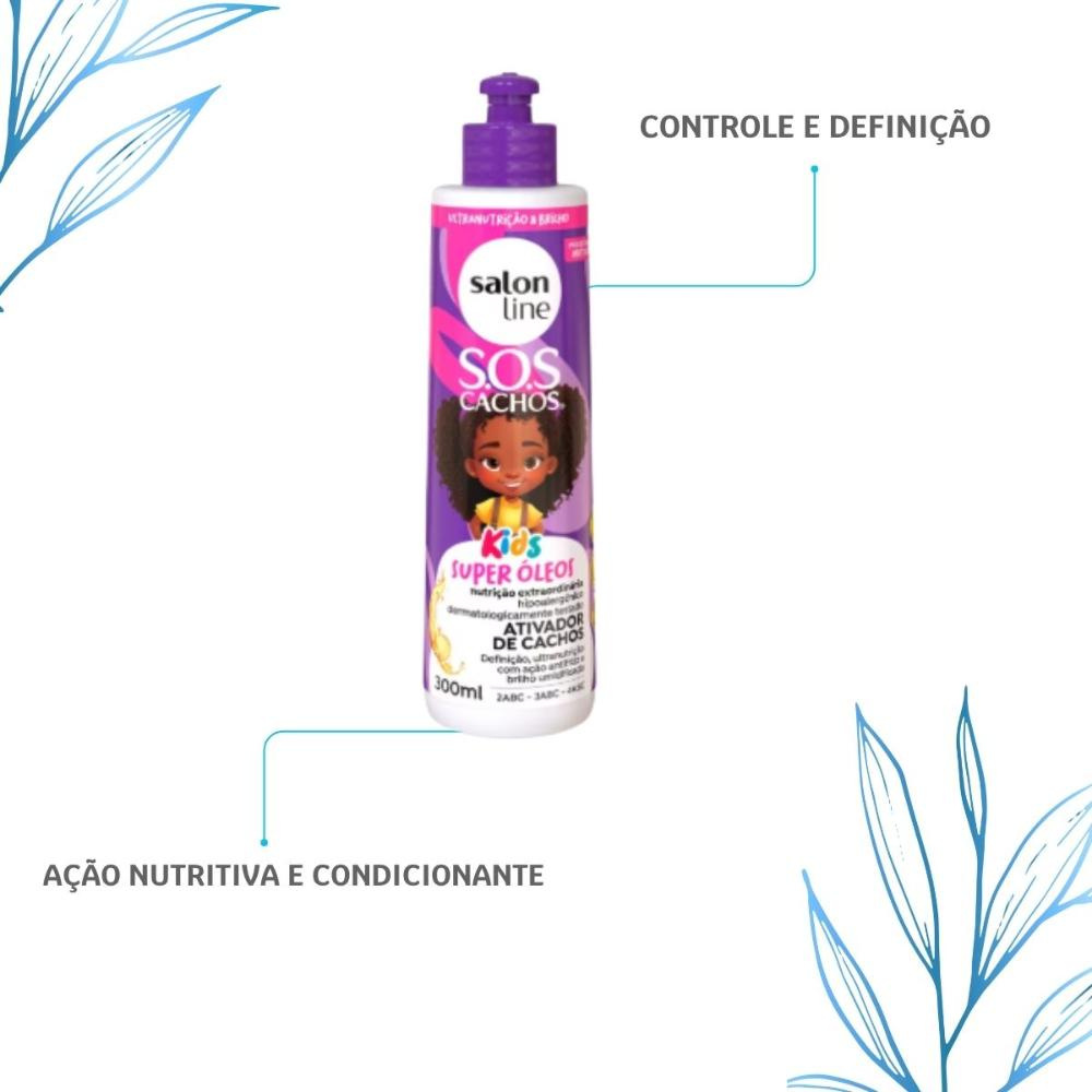 Salon Line S.O.S Cachos Kids Super Óleos Ativador 300ml — imagem 3 | Drogaria Taveira