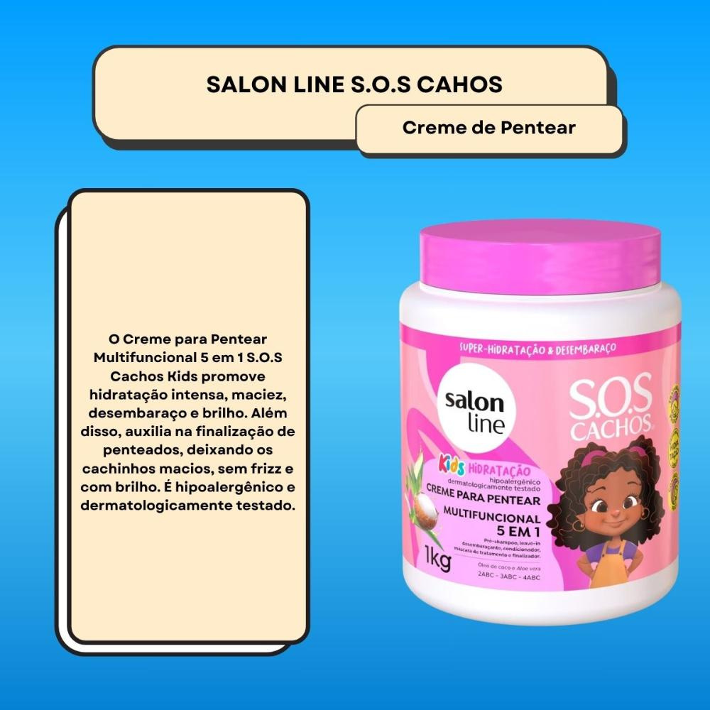 Salon Line - SOS Cachos Kids 5 em 1 - Creme para Pentear - 1kg — imagem 4 | Drogaria Taveira
