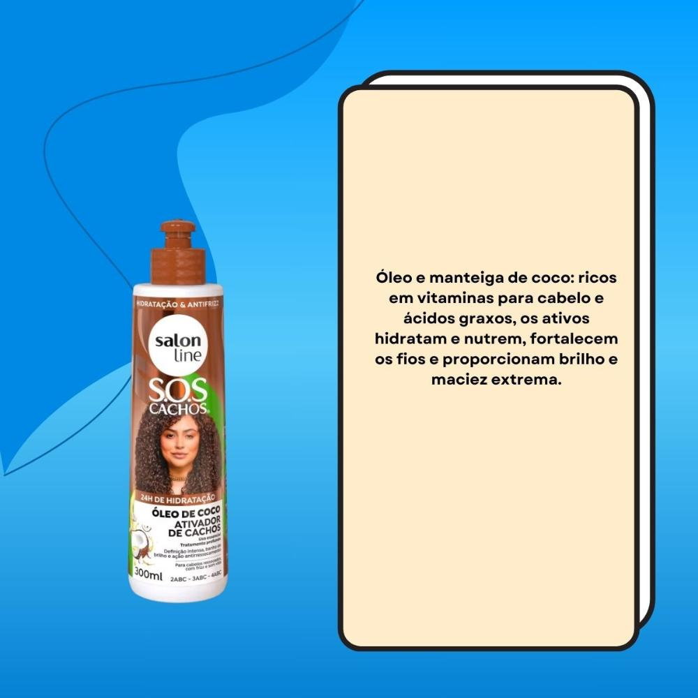 Salon Line SOS Cachos Óleo de Coco Ativador de Cachos 300ml — imagem 3 | Drogaria Taveira