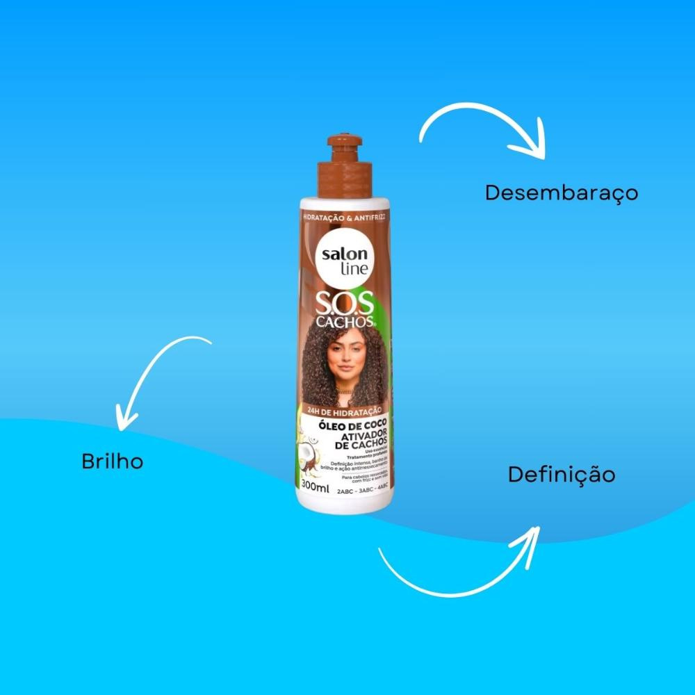 Salon Line SOS Cachos Óleo de Coco Ativador de Cachos 300ml — imagem 4 | Drogaria Taveira
