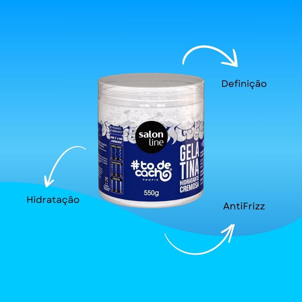 Salon Line #todecacho Gelatina Hidratante Cremosa 550g — imagem 4 | Drogaria Taveira