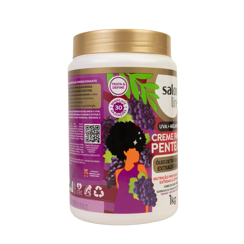 Salon Line - Uva + Melancia - Creme para Pentear - 1000ml — imagem 2 | Drogaria Taveira