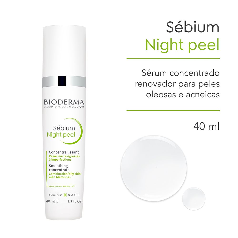Sérum Bioderma Sébium Night Peel Renovador Peles Oleosas e Acneicas 40ml — imagem 2 | Drogaria Taveira