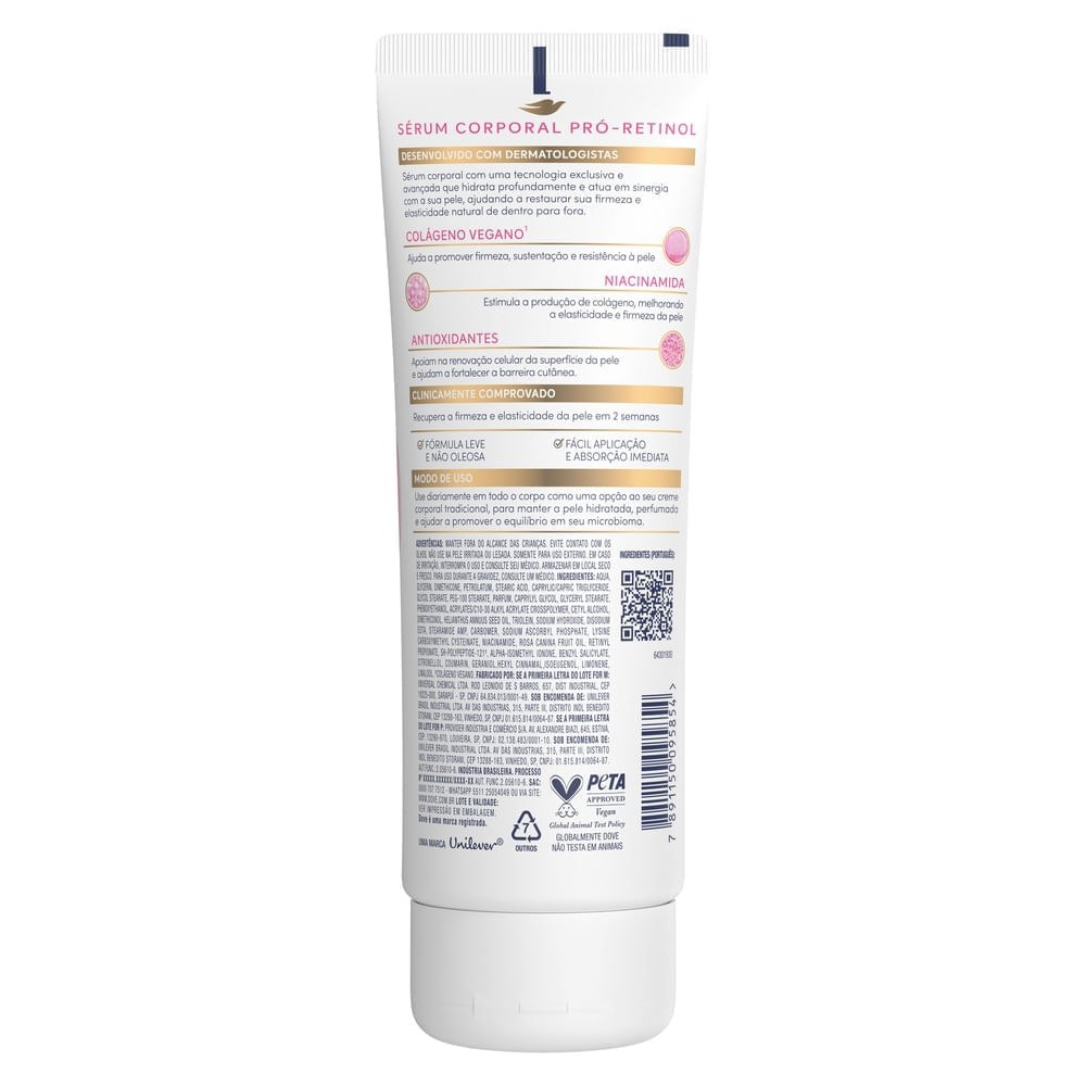 Sérum Corporal Dove Hidratante com Pró-Retinol Firmador 180ml — imagem 3 | Drogaria Taveira