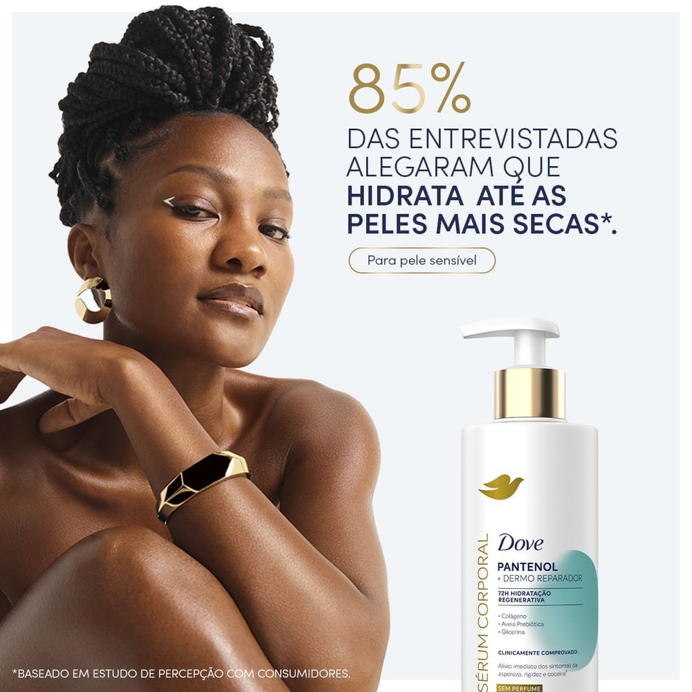 Sérum Corporal Dove Pantenol Dermo Reparador Sem Perfume 380ml — imagem 3 | Drogaria Taveira