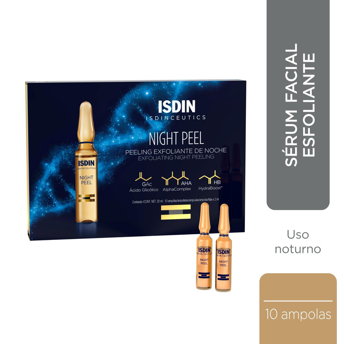 Sérum Esfoliante Noturno Isdinceutics Night Peel - 10u — imagem 2 | Drogaria Taveira