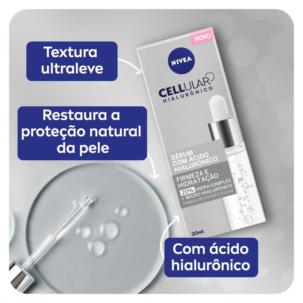 Sérum Facial Nivea Cellular com Ácido Hialurônico 30ml — imagem 3 | Drogaria Taveira