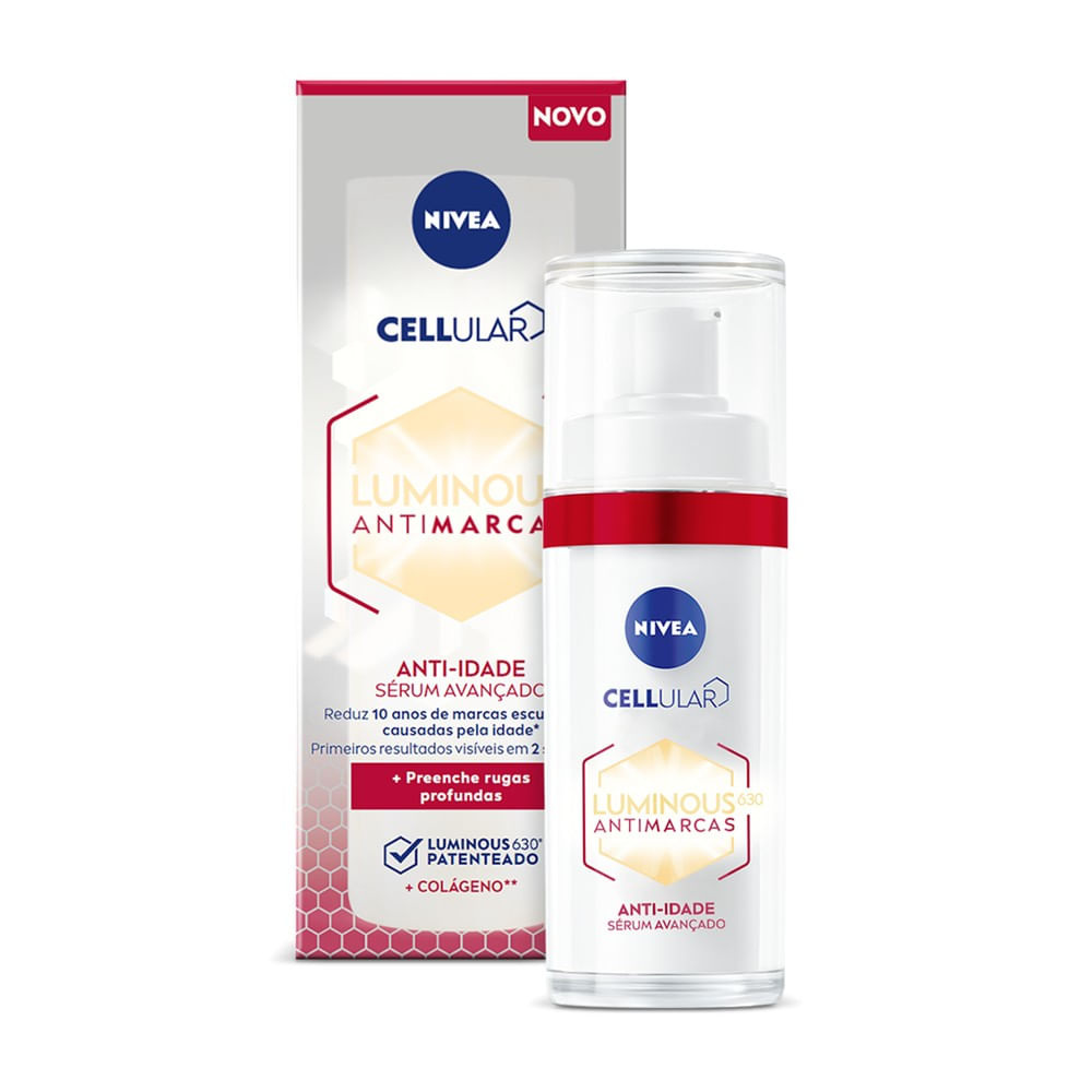 Sérum Facial Nivea Cellular Luminous 630 Antimarcas Anti Idade com Ácido Hialurônico 30ml — imagem 2 | Drogaria Taveira