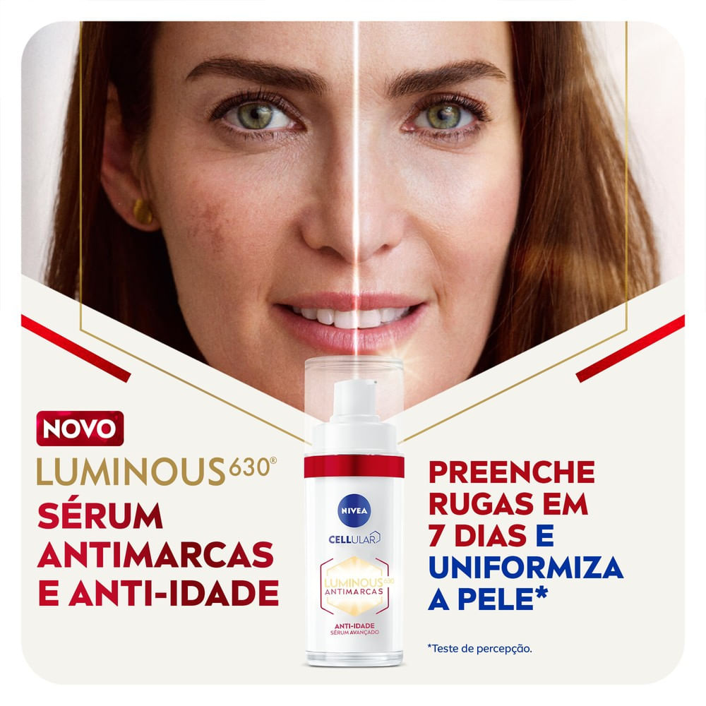 Sérum Facial Nivea Cellular Luminous 630 Antimarcas Anti Idade com Ácido Hialurônico 30ml — imagem 3 | Drogaria Taveira