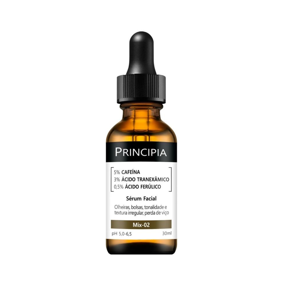 Sérum Facial Principia Mix 02 com Cafeína 5%, Ácido Tranexâmico 3% e Ácido Ferúlico 0,5% 30ml — imagem 2 | Drogaria Taveira
