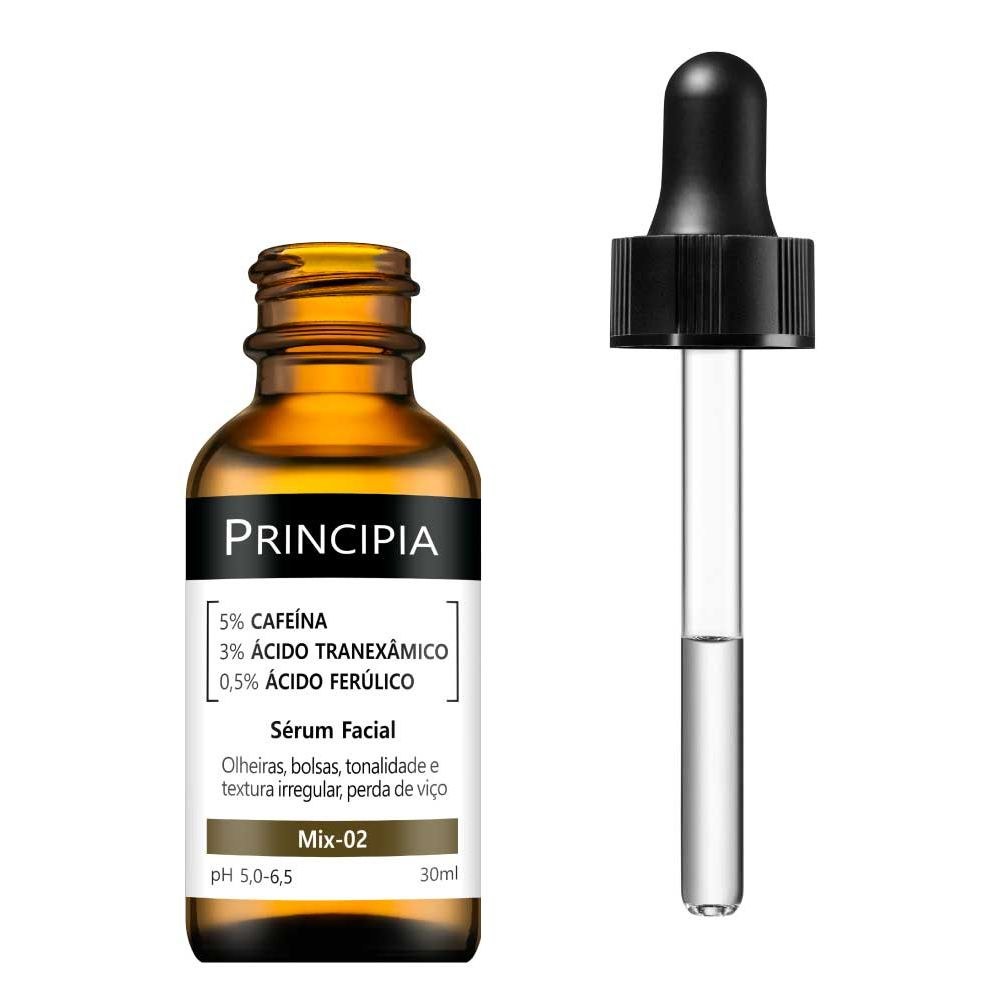 Sérum Facial Principia Mix 02 com Cafeína 5%, Ácido Tranexâmico 3% e Ácido Ferúlico 0,5% 30ml — imagem 3 | Drogaria Taveira