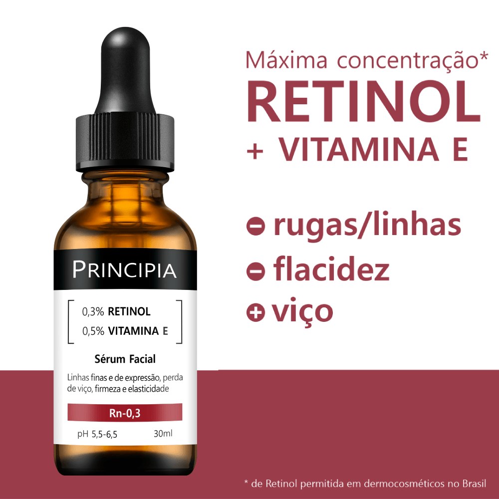 Sérum Principia com 0,3% Retinol e 0,5% Vitamina E 30ml — imagem 4 | Drogaria Taveira