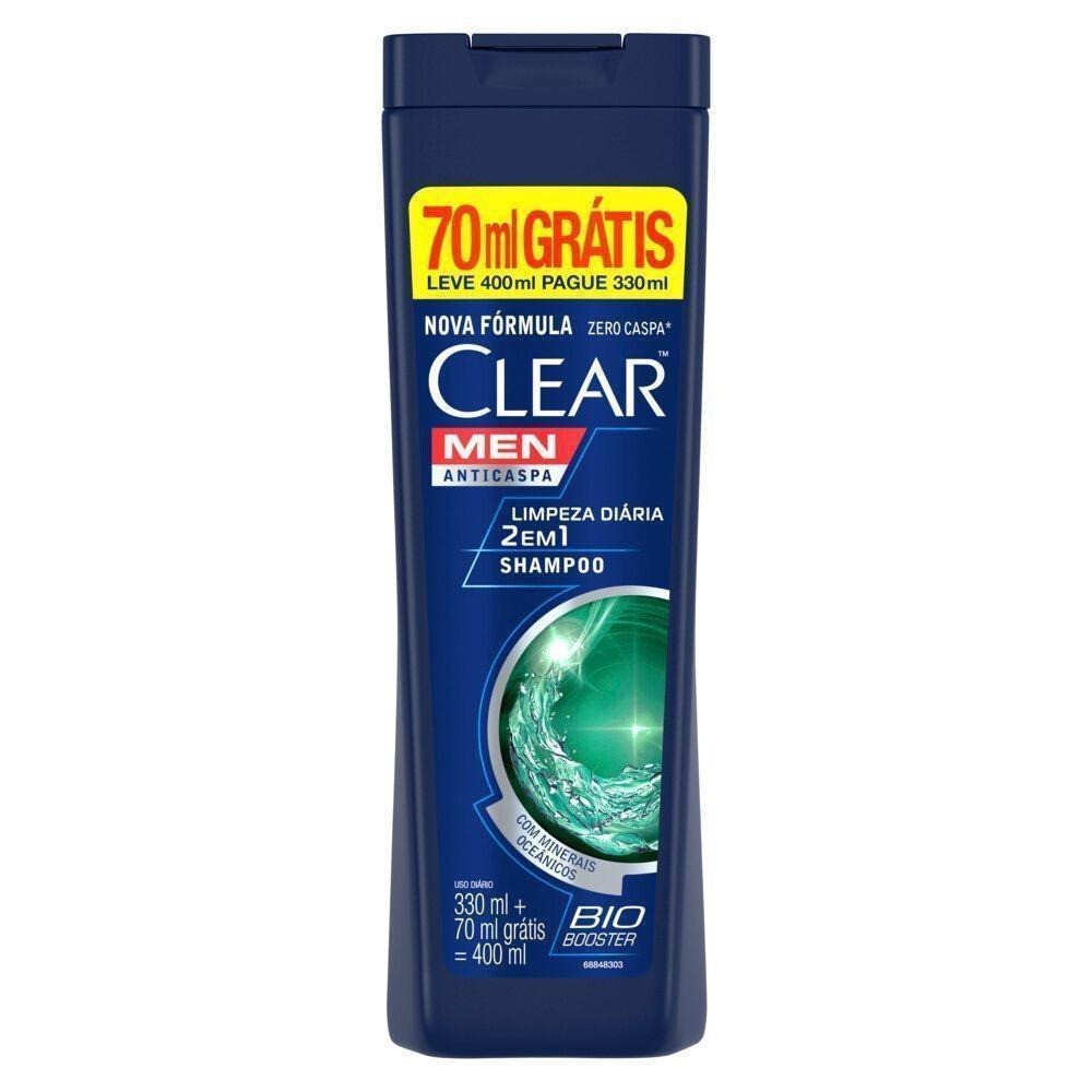 Shampoo Anticaspa Clear Men Limpeza Diária 2 em 1 400ml — imagem 2 | Drogaria Taveira