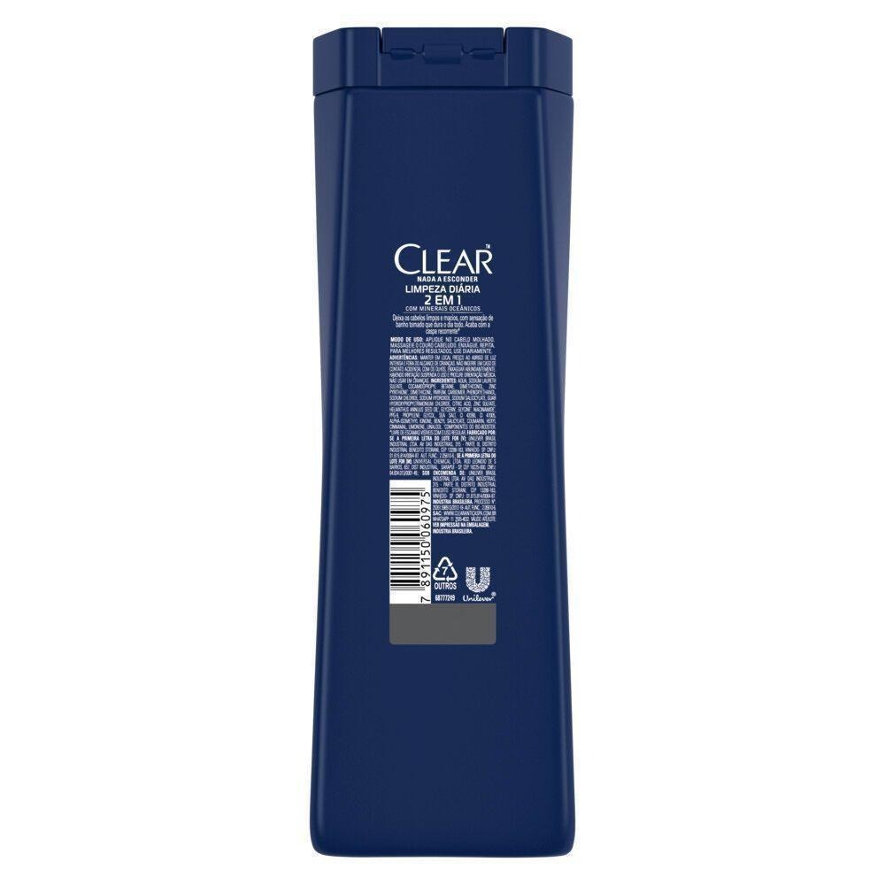 Shampoo Anticaspa Clear Men Limpeza Diária 2 em 1 400ml — imagem 3 | Drogaria Taveira
