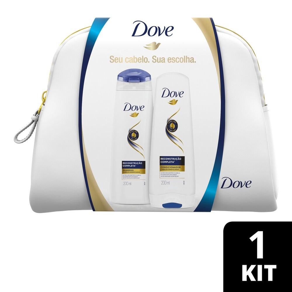 Shampoo+condicionador Dove Reconstrução Completa + Necessaire — Dove | Drogaria Taveira