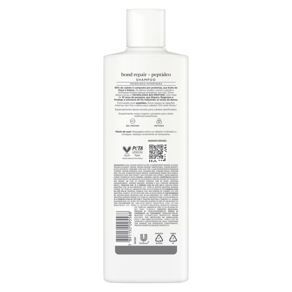 Shampoo Dove Bond Repair + Peptídeo 350ml — imagem 3 | Drogaria Taveira
