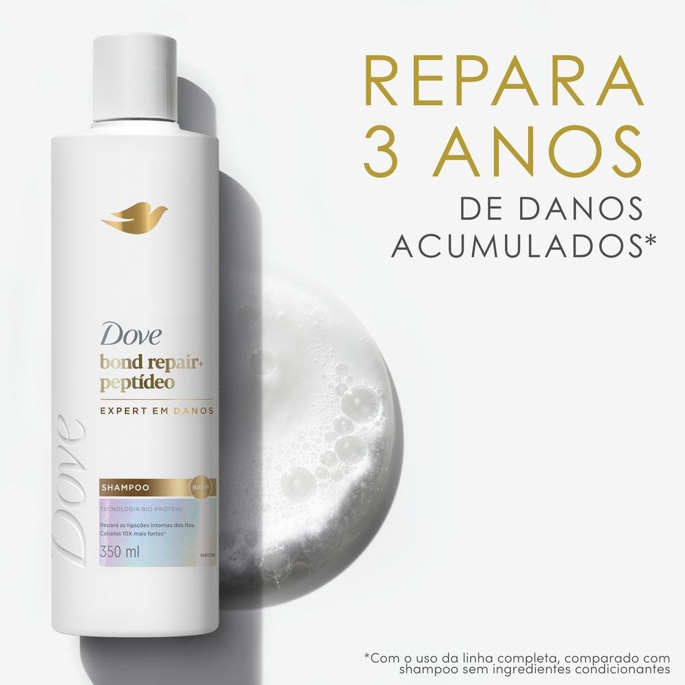 Shampoo Dove Bond Repair + Peptídeo 350ml — imagem 4 | Drogaria Taveira