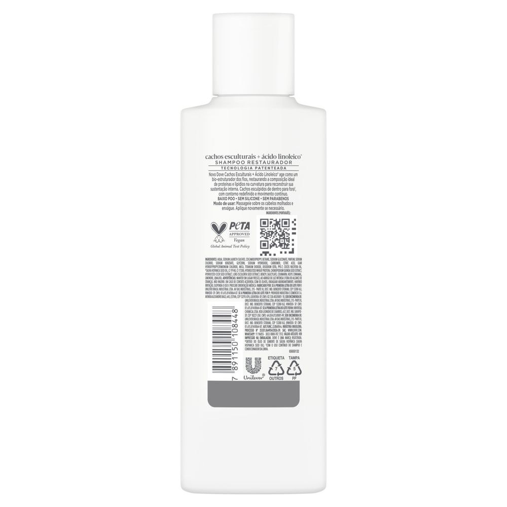 Shampoo Dove Cachos Esculturais + Ácido Linoleico 190ml — imagem 3 | Drogaria Taveira
