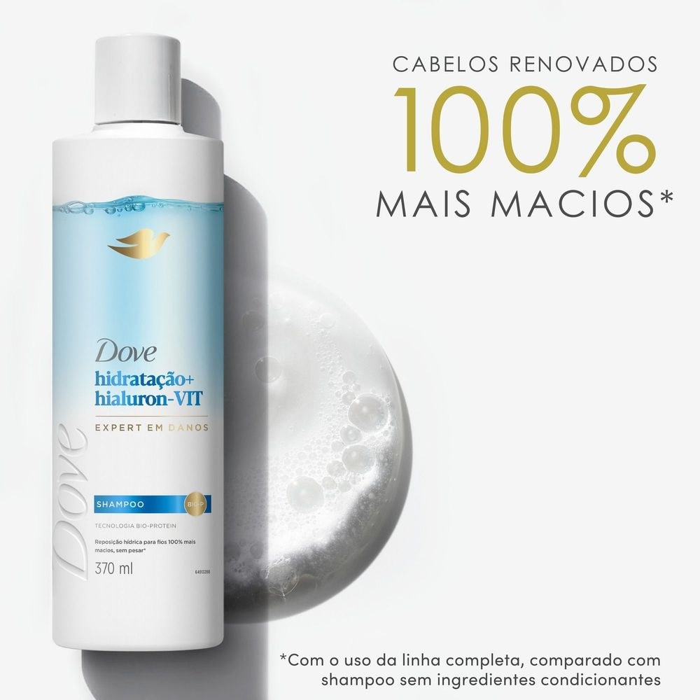 Shampoo Dove Hidratação + Hialuron-Vit 370ml — imagem 4 | Drogaria Taveira