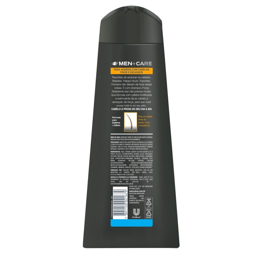 Shampoo Dove Men Care 2 Em 1 Força Resistente 400ml — imagem 3 | Drogaria Taveira