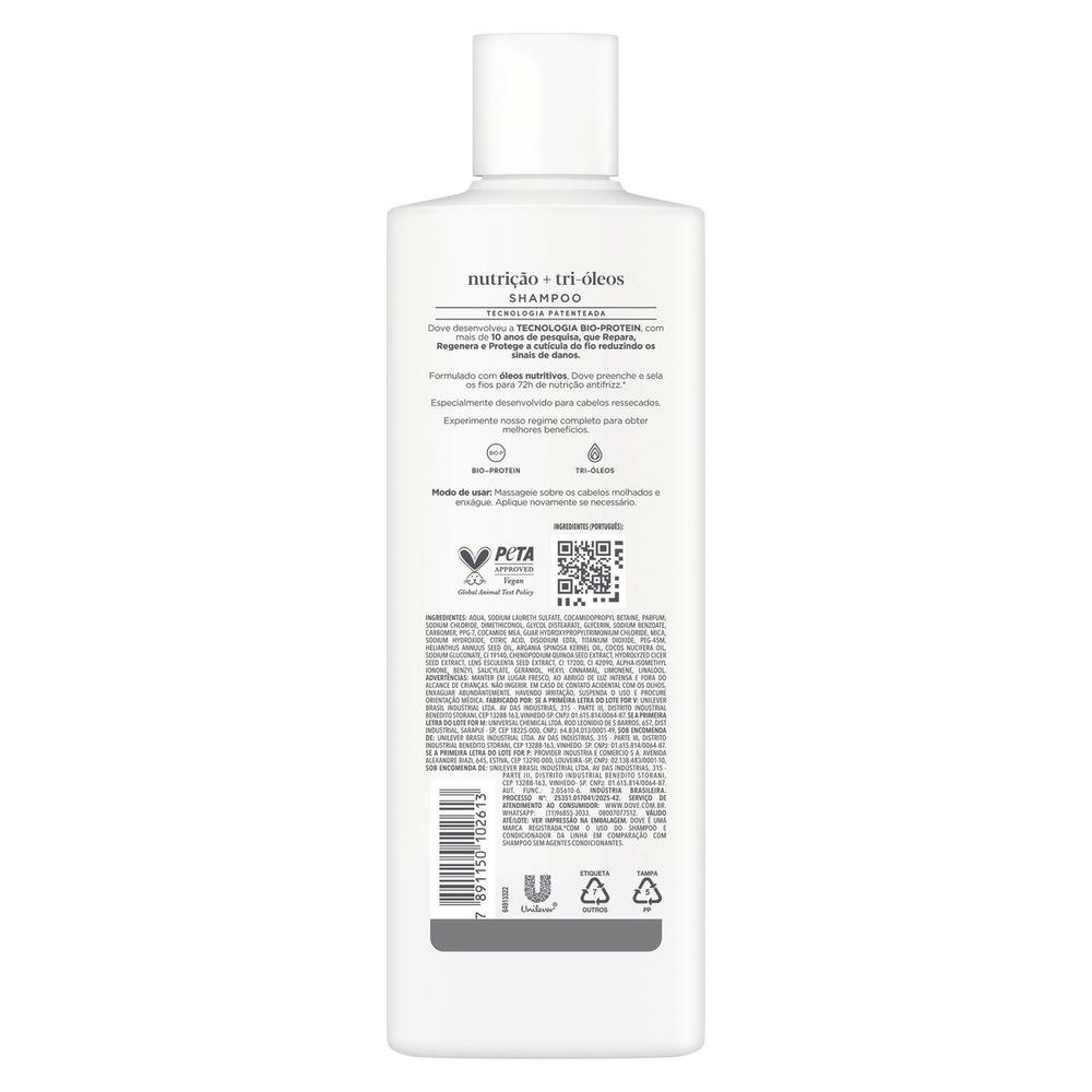 Shampoo Dove Nutrição + Tri-Óleos 370ml — imagem 3 | Drogaria Taveira