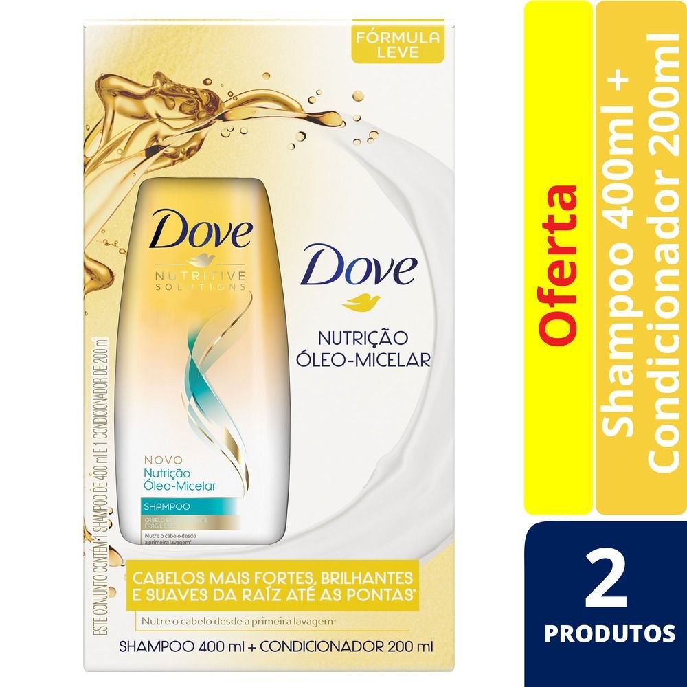 Shampoo Dove Oleo Micelar 400ml+condicionador Dove Oleo Micelar 200ml — imagem 2 | Drogaria Taveira