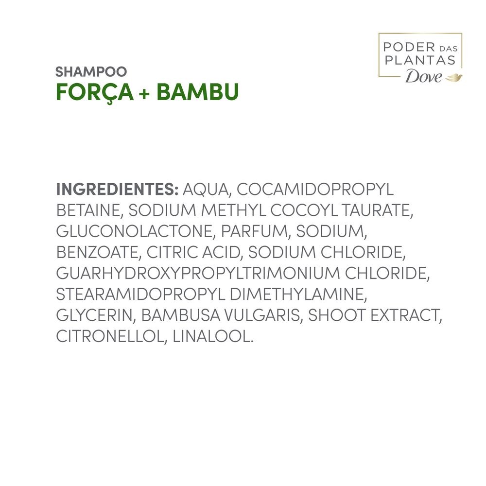 Shampoo Dove Poder das Plantas Força + Bambu 300ml — imagem 4 | Drogaria Taveira