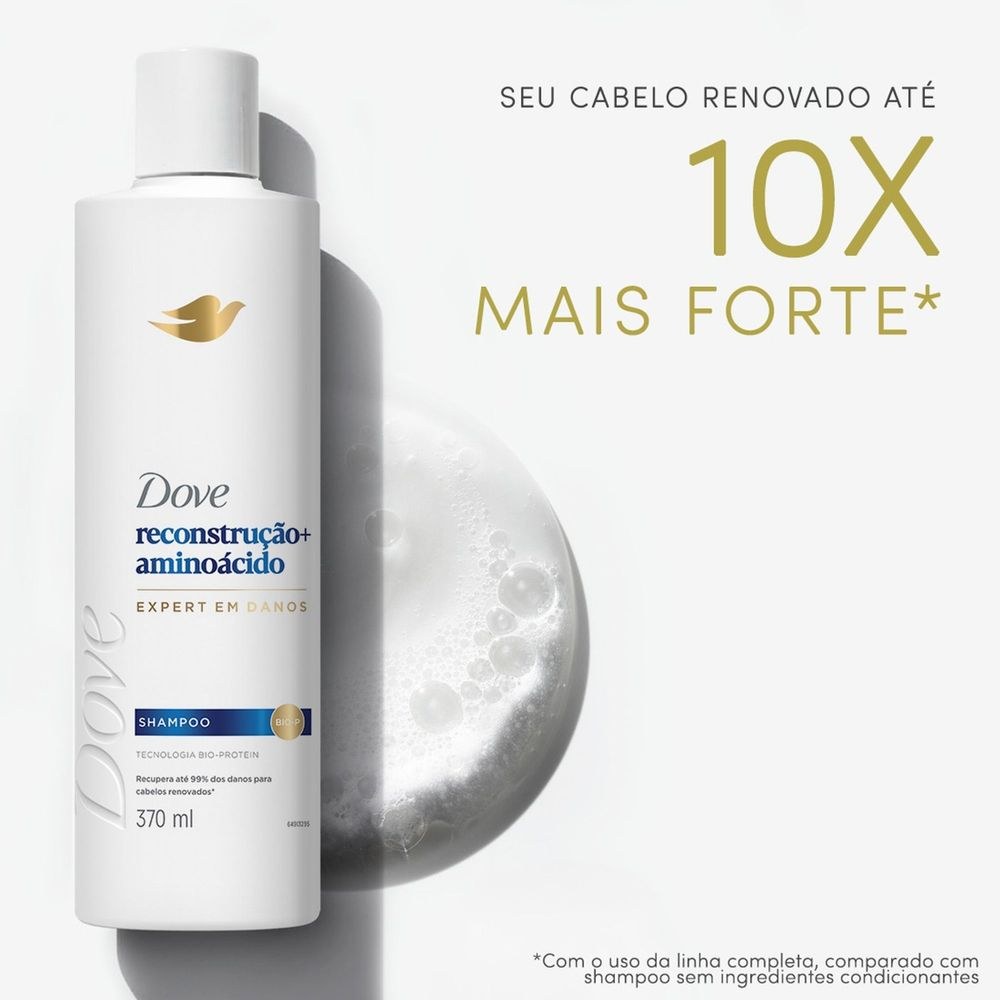Shampoo Dove Reconstrução + Aminoácido 370ml — imagem 4 | Drogaria Taveira