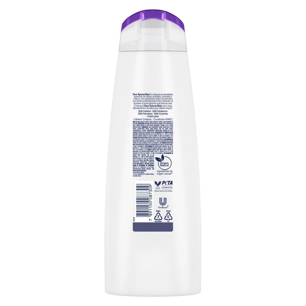 Shampoo Dove Texturas Reais Crespos 355ml — imagem 2 | Drogaria Taveira