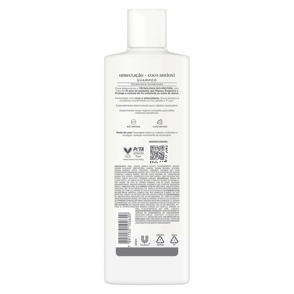 Shampoo Dove Umectação + Coco Antioxi 370ml — imagem 3 | Drogaria Taveira