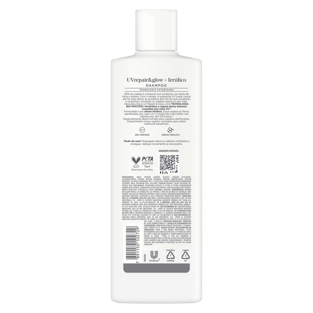 Shampoo Dove Uv Repair Glow + Ferúlico 370ml — imagem 3 | Drogaria Taveira