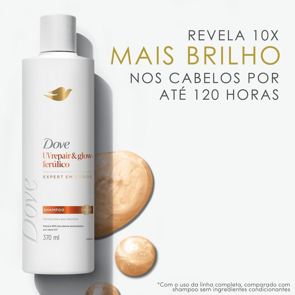 Shampoo Dove Uv Repair Glow + Ferúlico 370ml — imagem 4 | Drogaria Taveira