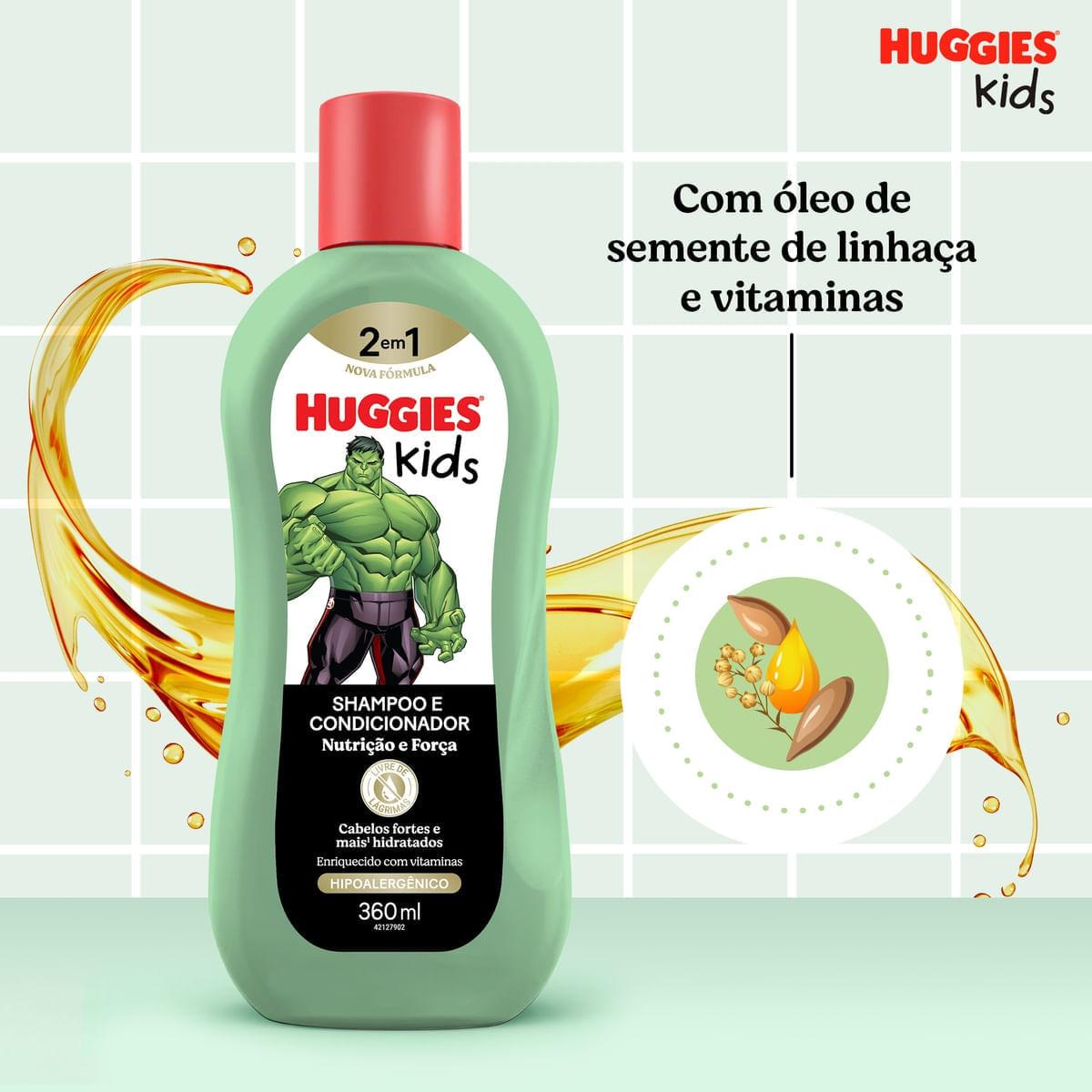 Shampoo Infantil Huggies Kids Hulk Nutrição e Força 360ml — imagem 4 | Drogaria Taveira