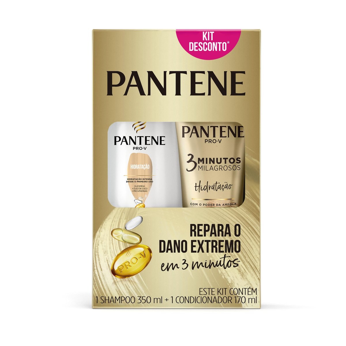 Shampoo Pantene Hidratação 350ml + Condicionador Pantene Hidratação 3 Minutos Milagrosos 170ml — imagem 3 | Drogaria Taveira