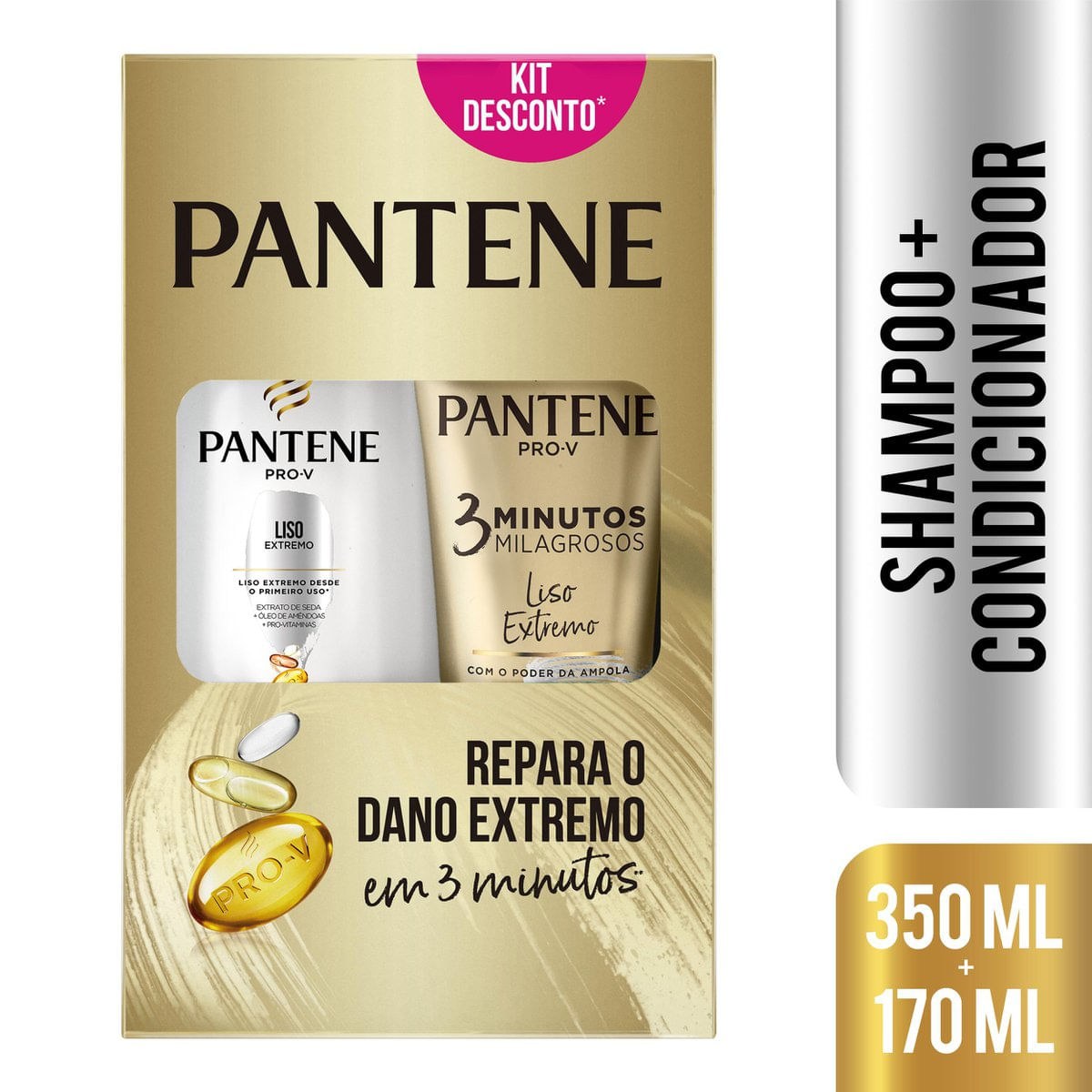 Shampoo Pantene Liso Extremo 350ml+condicionador Pantene Liso Extremo 3 Minutos Milagrosos 170ml — imagem 2 | Drogaria Taveira