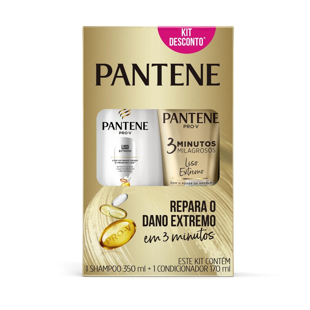 Shampoo Pantene Liso Extremo 350ml+condicionador Pantene Liso Extremo 3 Minutos Milagrosos 170ml — imagem 3 | Drogaria Taveira